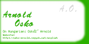 arnold osko business card